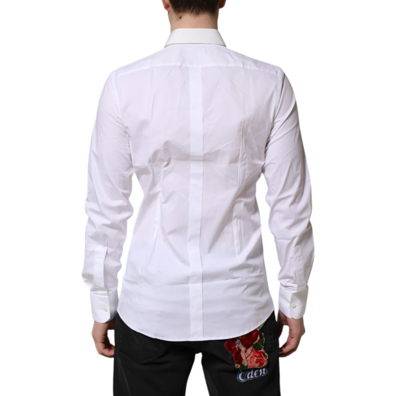 White GOLD Cotton Collared Dress Shirt Top