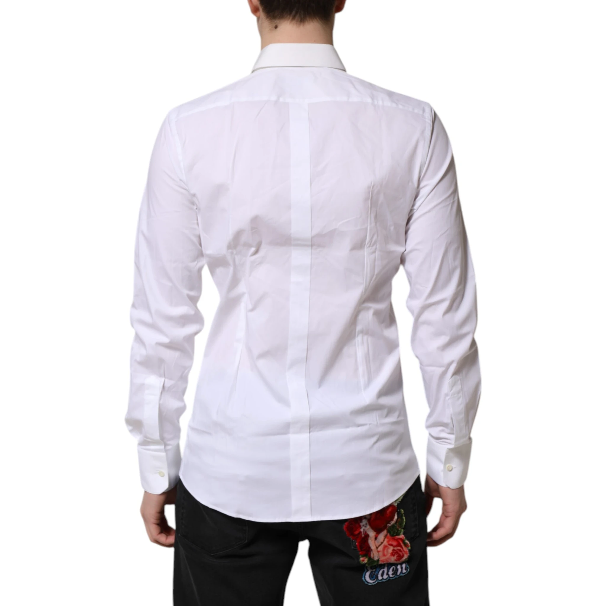 White GOLD Cotton Collared Dress Shirt Top