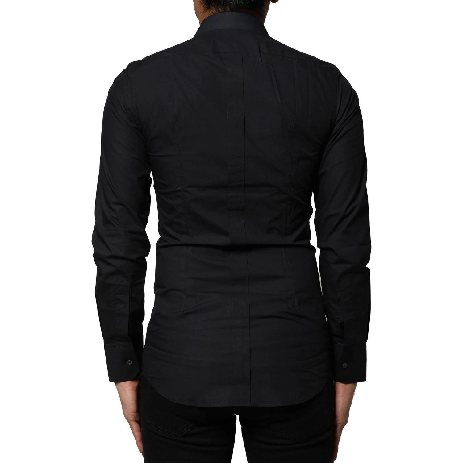 Black Cotton GOLD Long Sleeves Dress Shirt