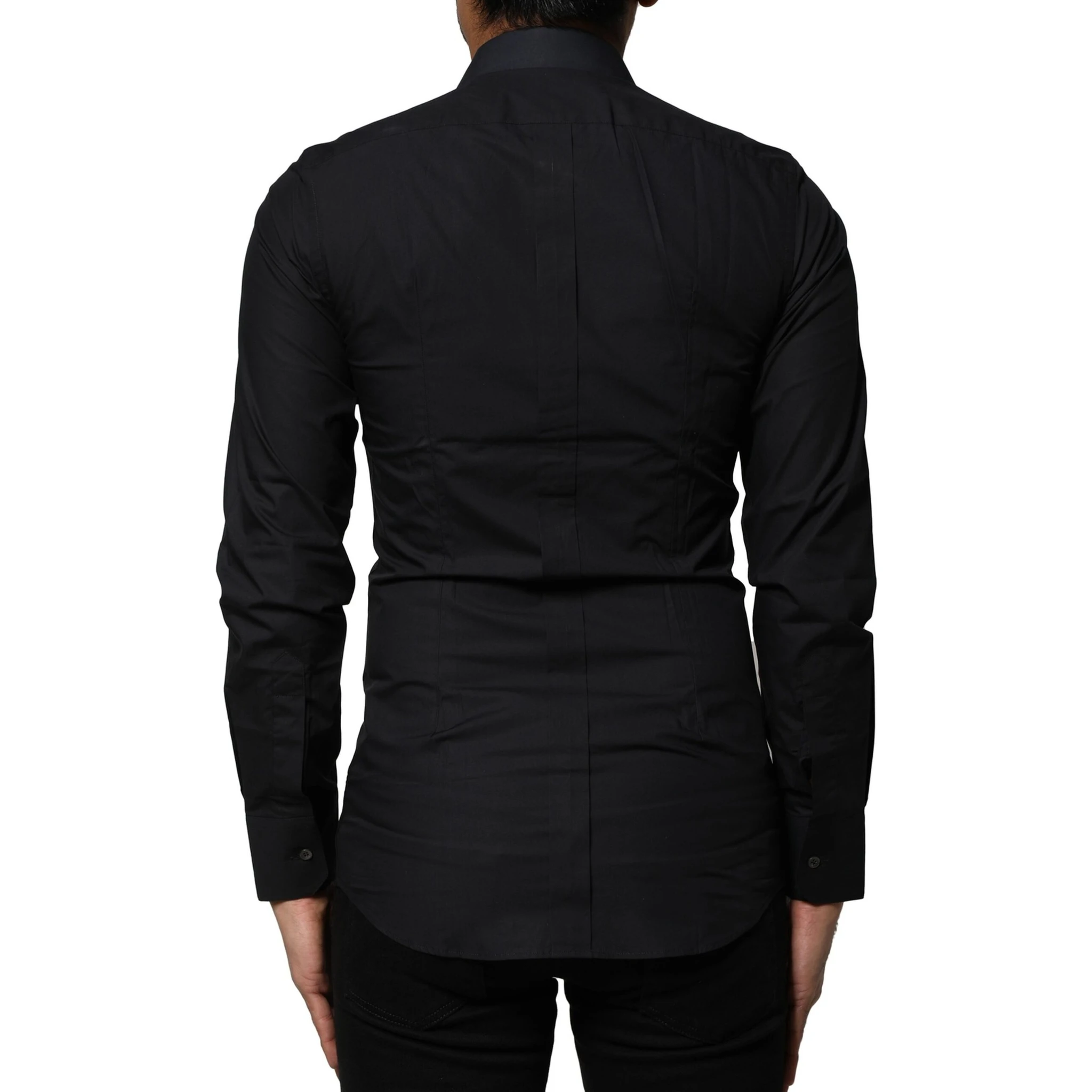 Black Cotton GOLD Long Sleeves Dress Shirt