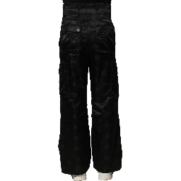 Black Nylon DG Logo Straight Pants