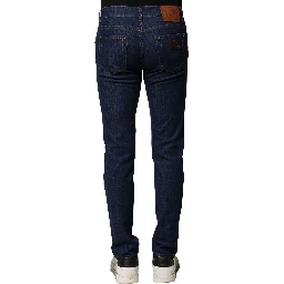 Blue Cotton Stretch Skinny Men Denim Jeans