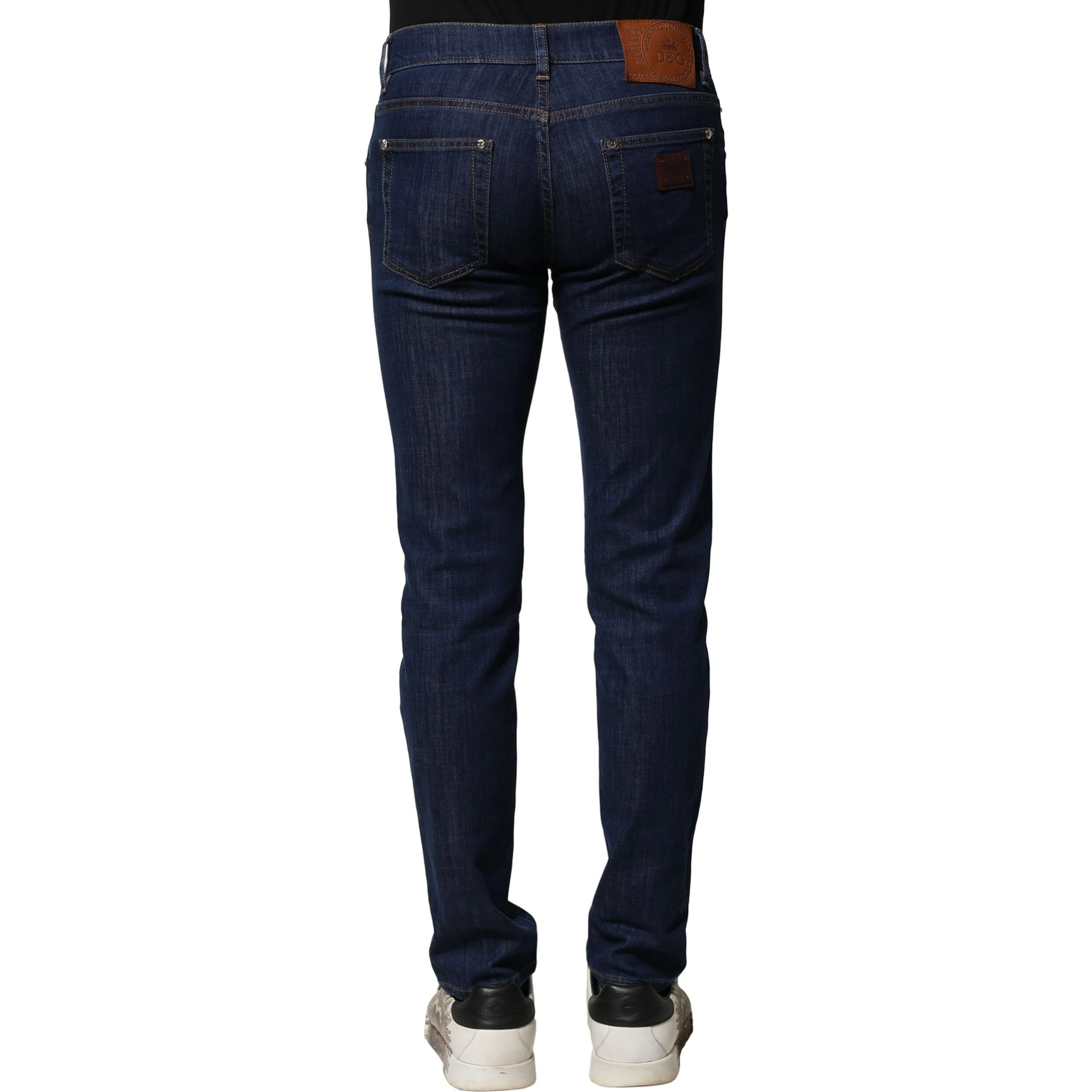 Blue Cotton Stretch Skinny Men Denim Jeans