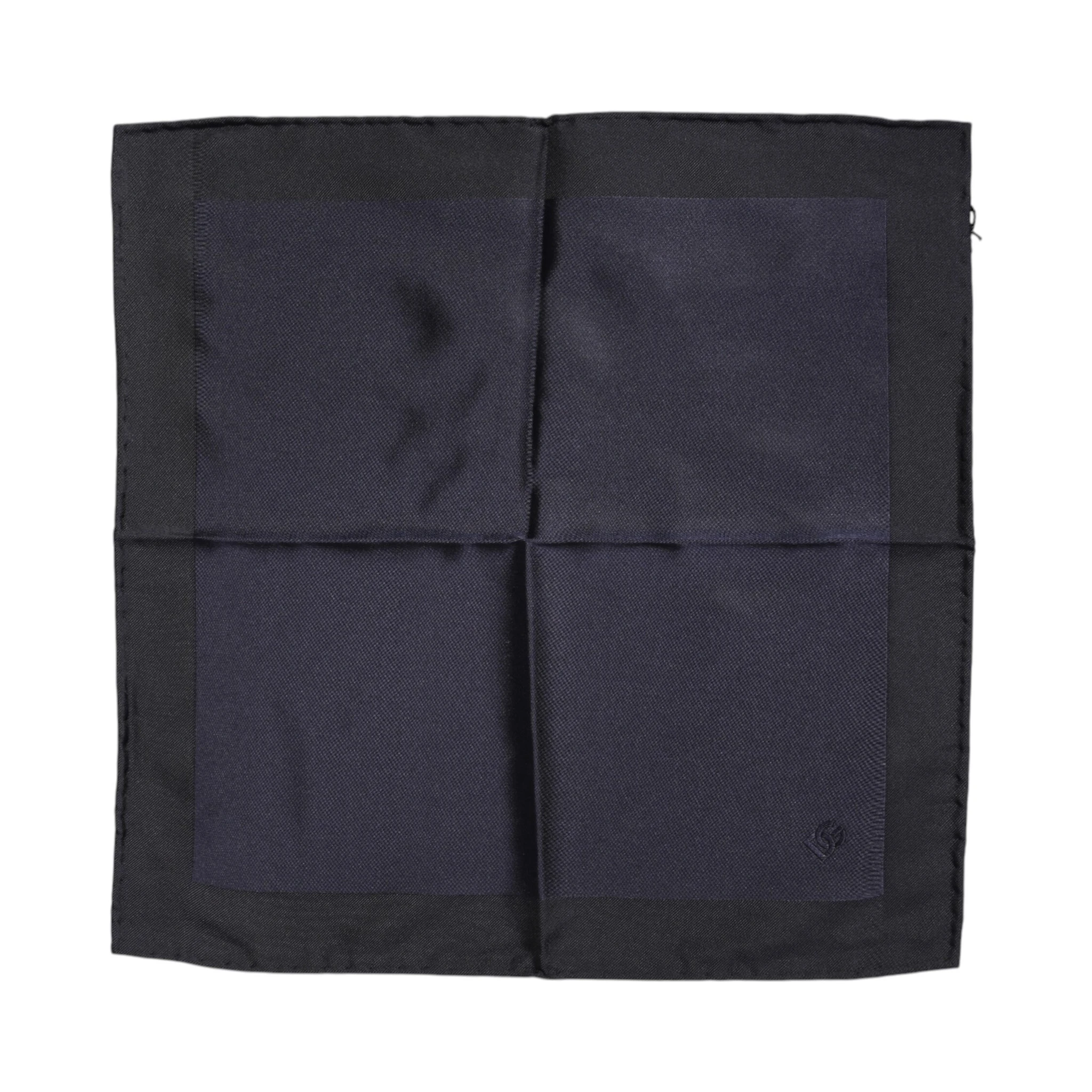 Dark Blue Silk Square Men Foulard Scarf