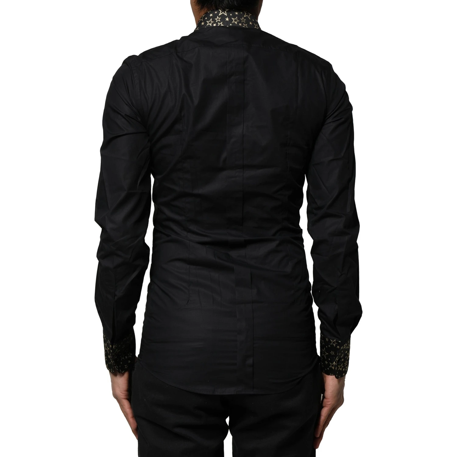 Black Cotton GOLD Long Sleeves Dress Shirt