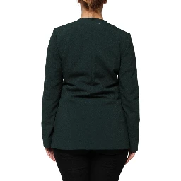 Green Single Breasted One Button Coat Jacket