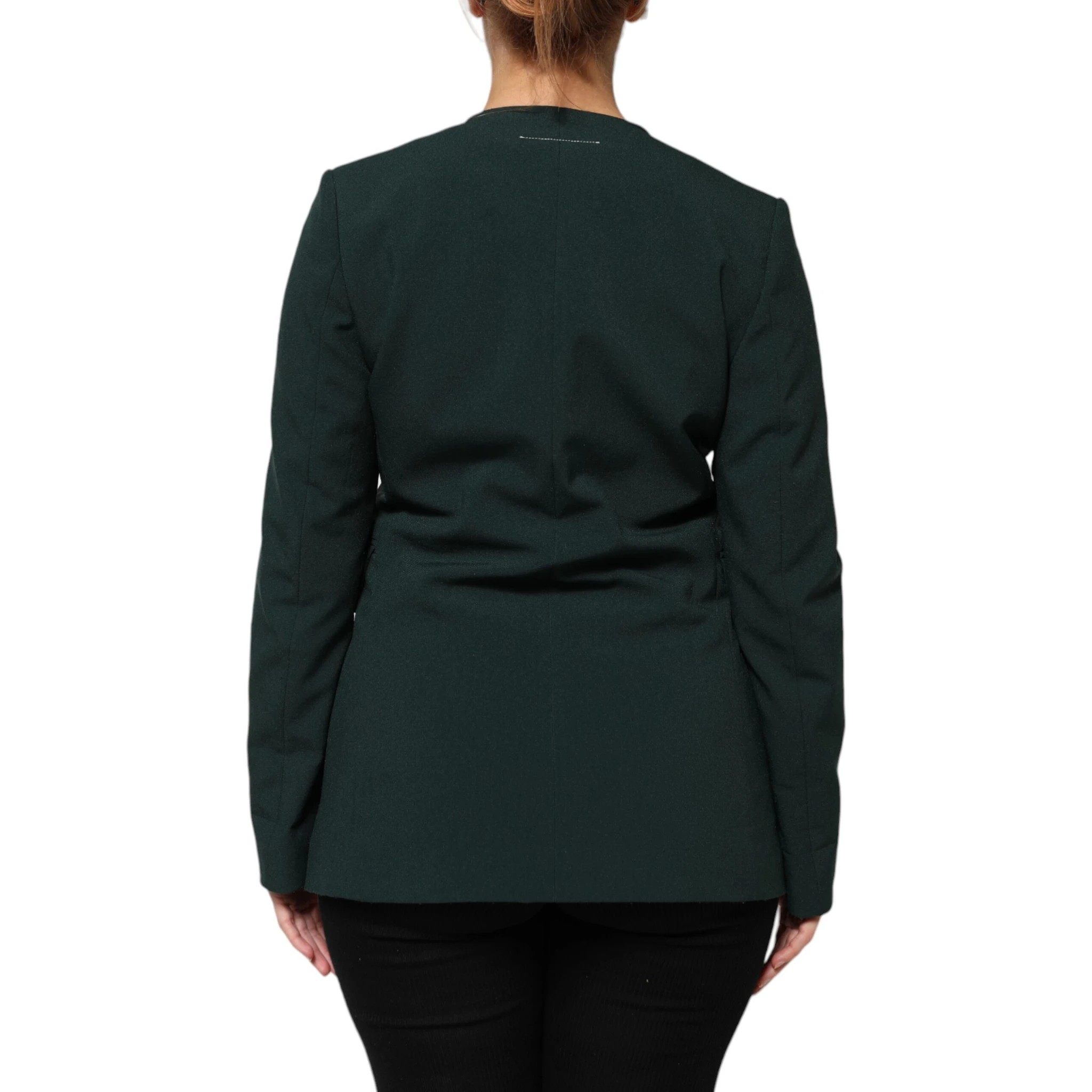 Green Single Breasted One Button Coat Jacket