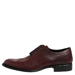 Brown Leather Lace Up Derby Dress Shoes