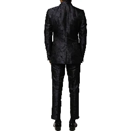 Black Jacquard 3 Piece Single Breasted Suit