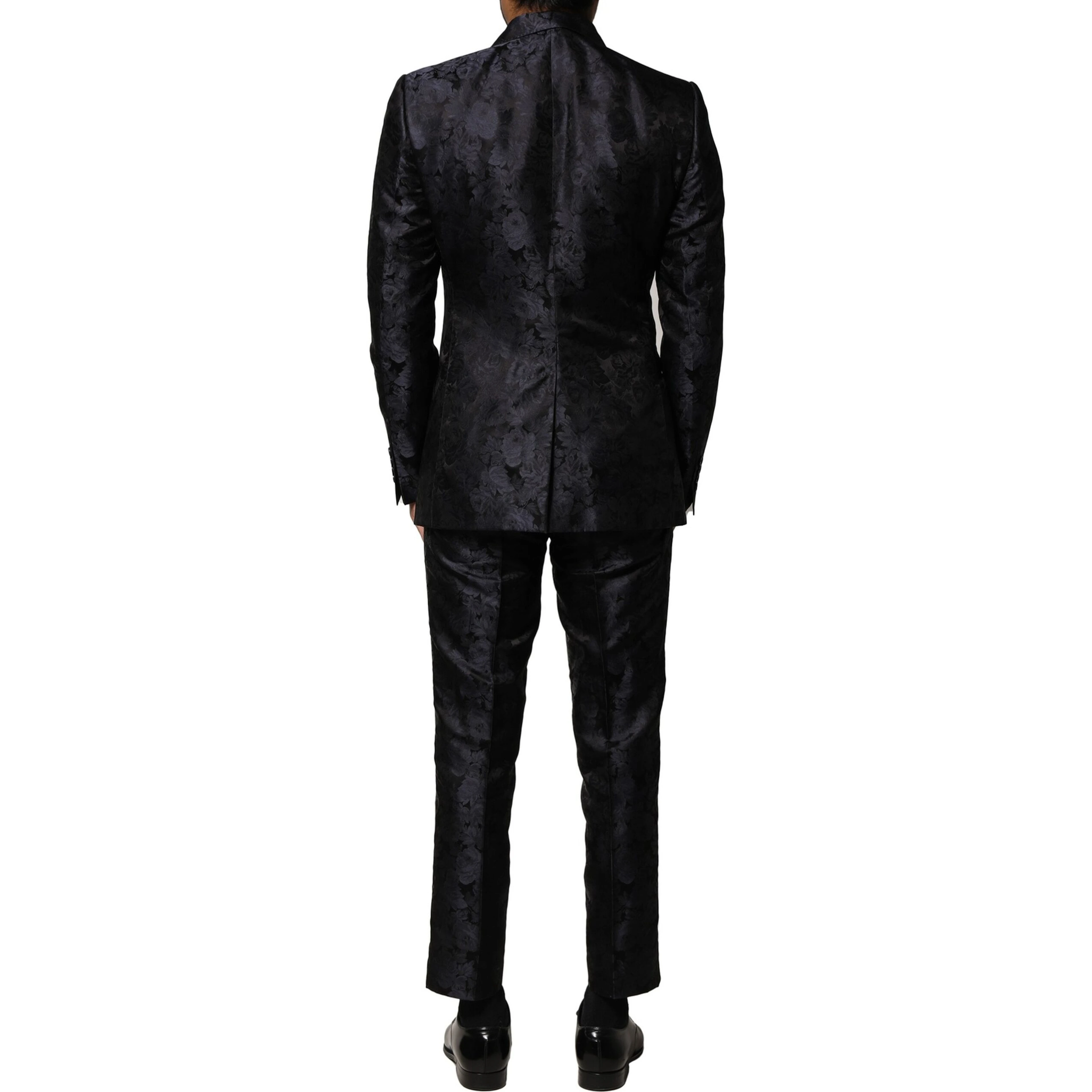 Black Jacquard 3 Piece Single Breasted Suit