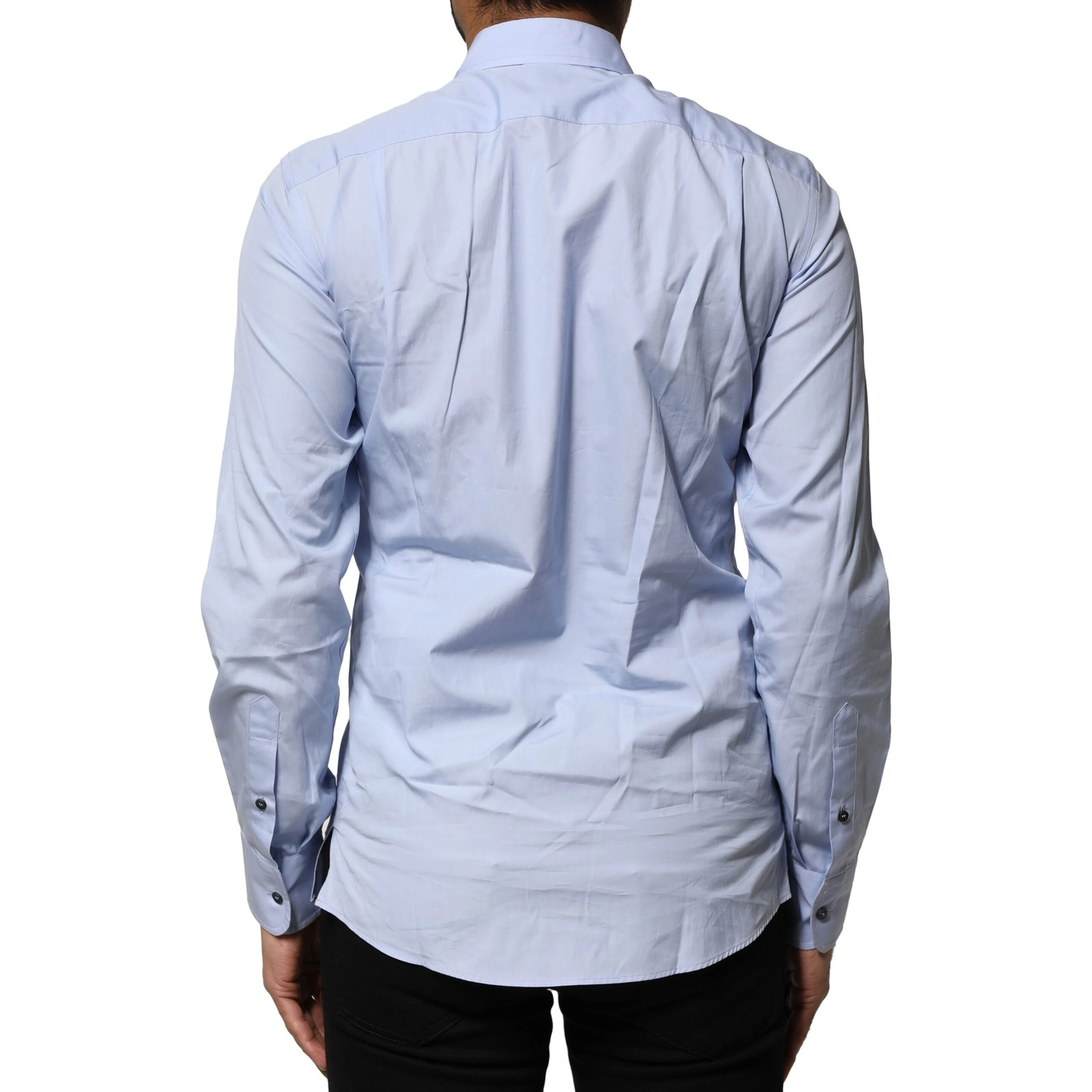 Light Blue Cotton Long Sleeves Dress Shirt