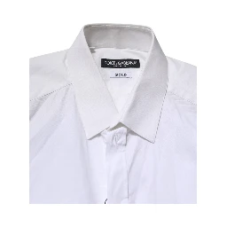 White GOLD Cotton Collared Dress Shirt Top