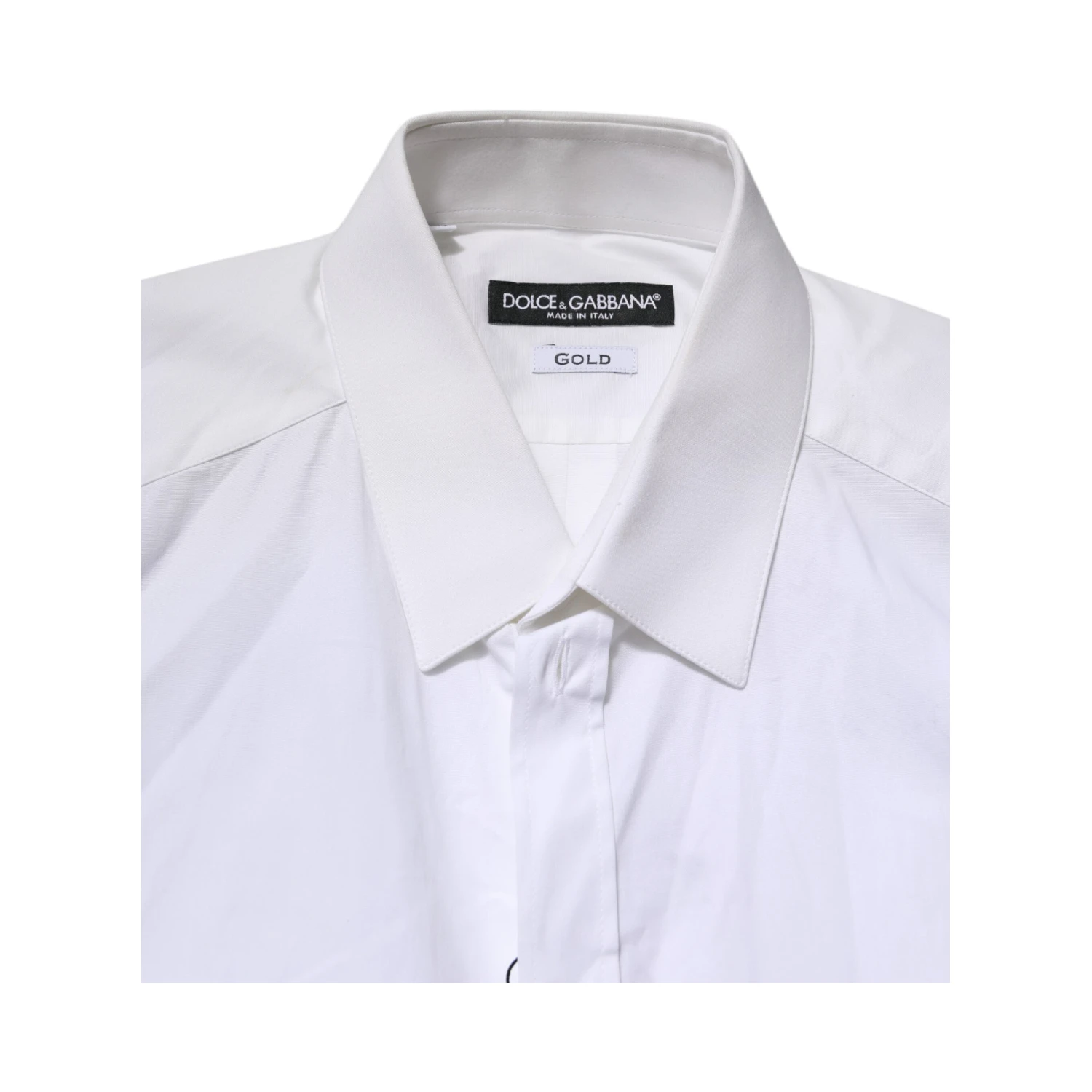 White GOLD Cotton Collared Dress Shirt Top