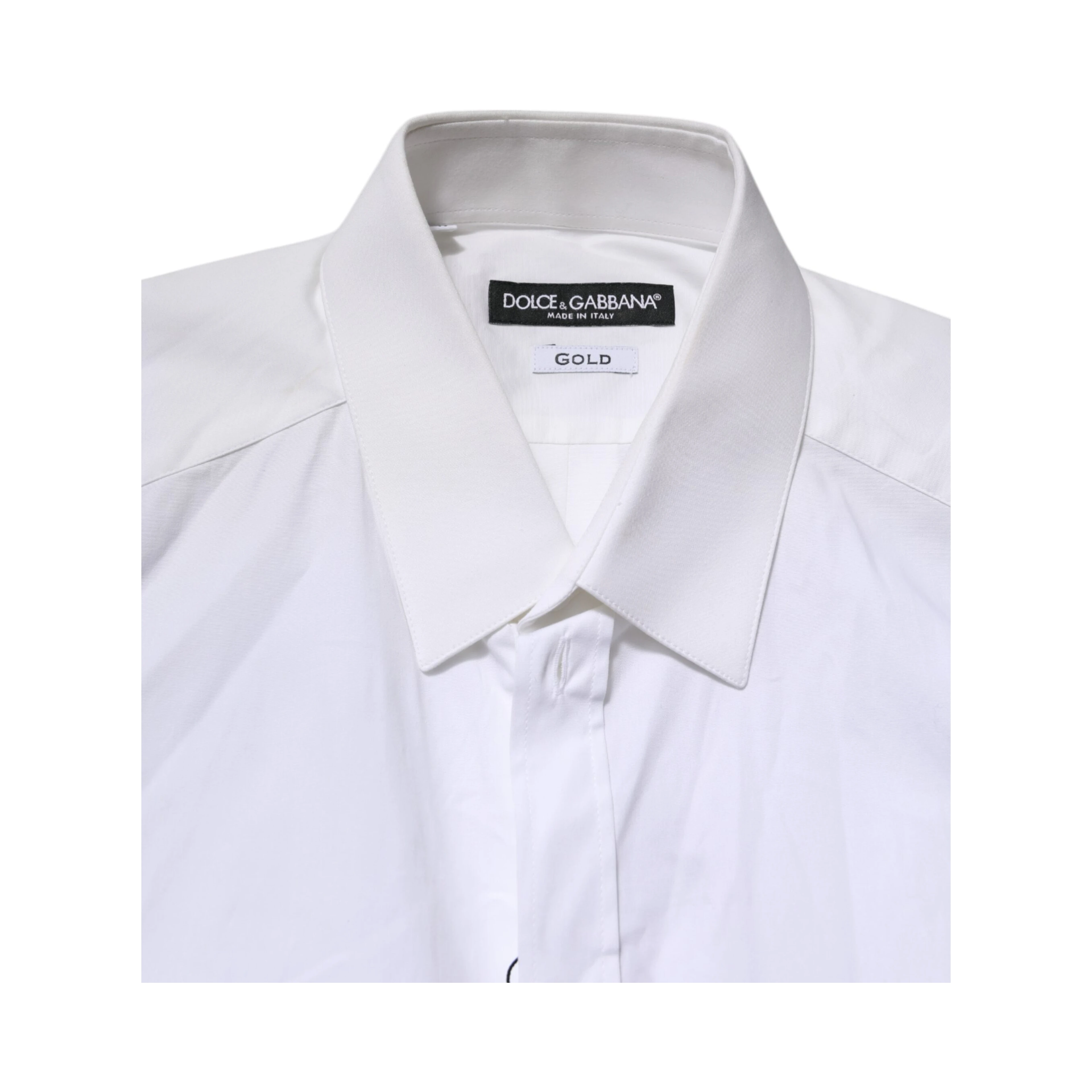 White GOLD Cotton Collared Dress Shirt Top