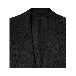 Black Wool 2 Piece Single Breasted Suit