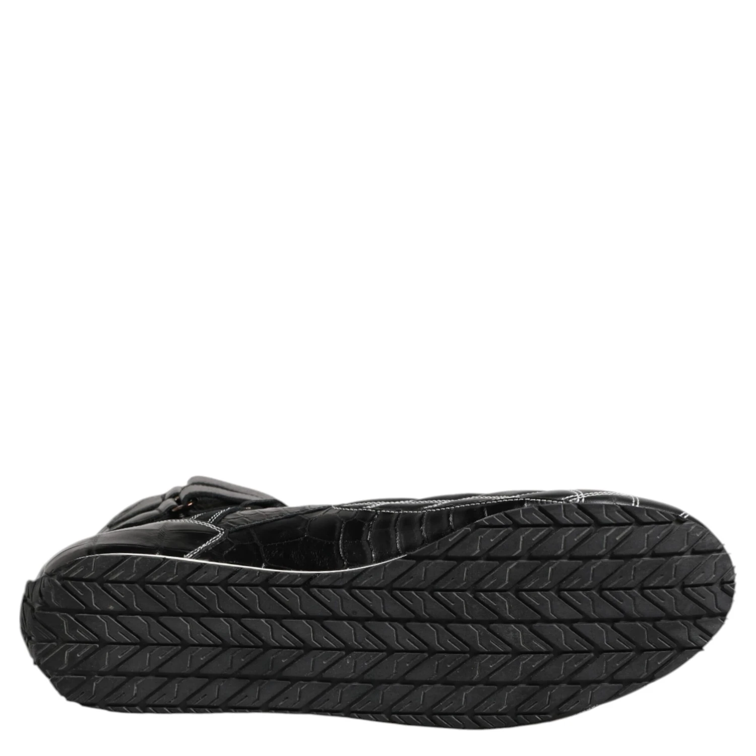 Black Quilted Leather Lace Up Sneakers Shoes