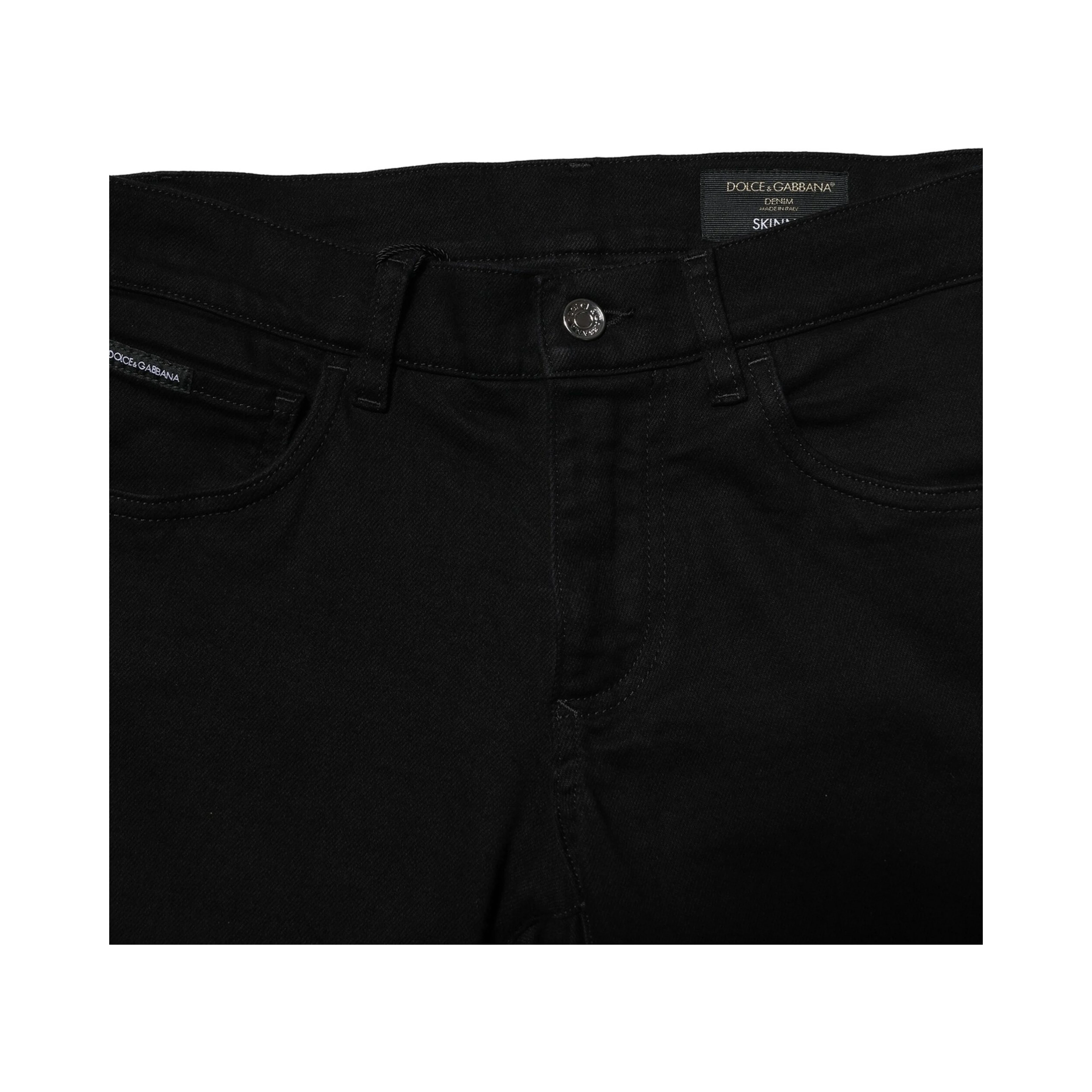Black Cotton Stretch Skinny Men Denim Jeans