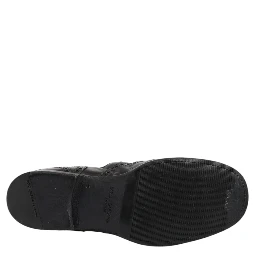 Black Leather Ankle Boots Slip On Shoes
