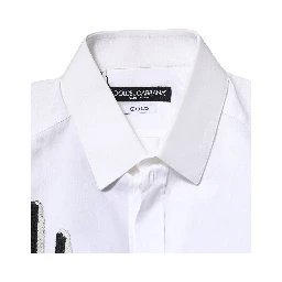White GOLD Embroidery Detailed Dress Shirt
