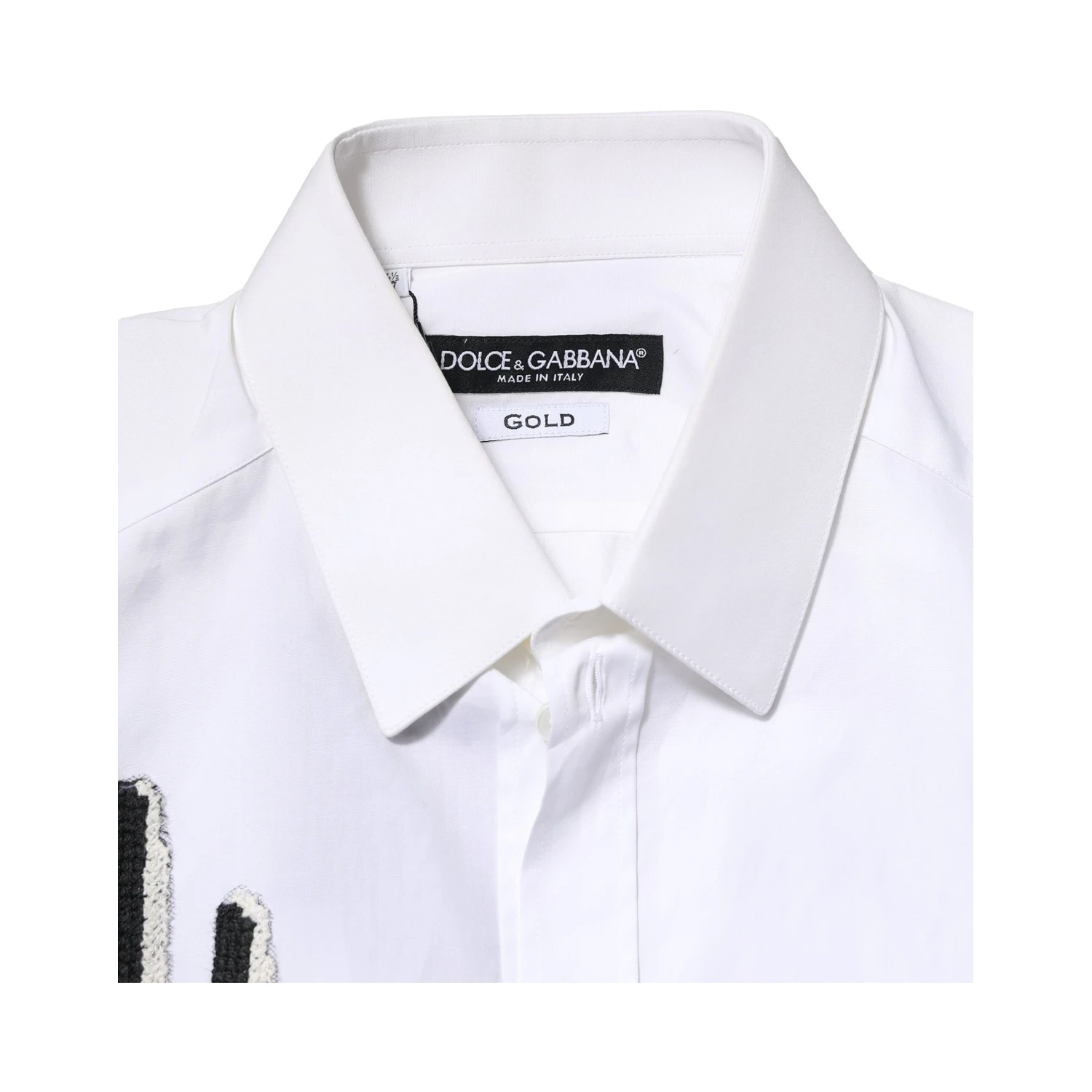 White GOLD Embroidery Detailed Dress Shirt
