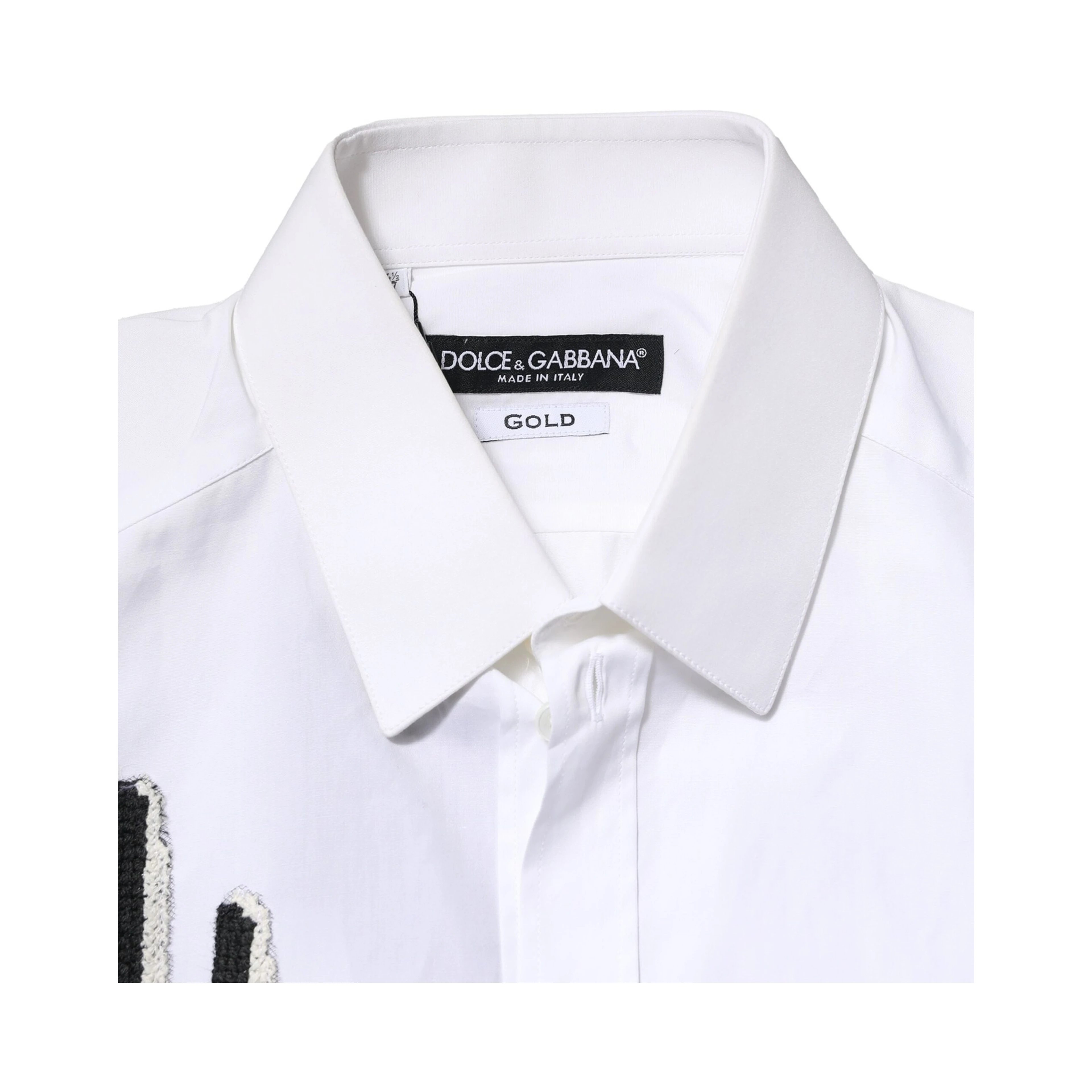 White GOLD Embroidery Detailed Dress Shirt