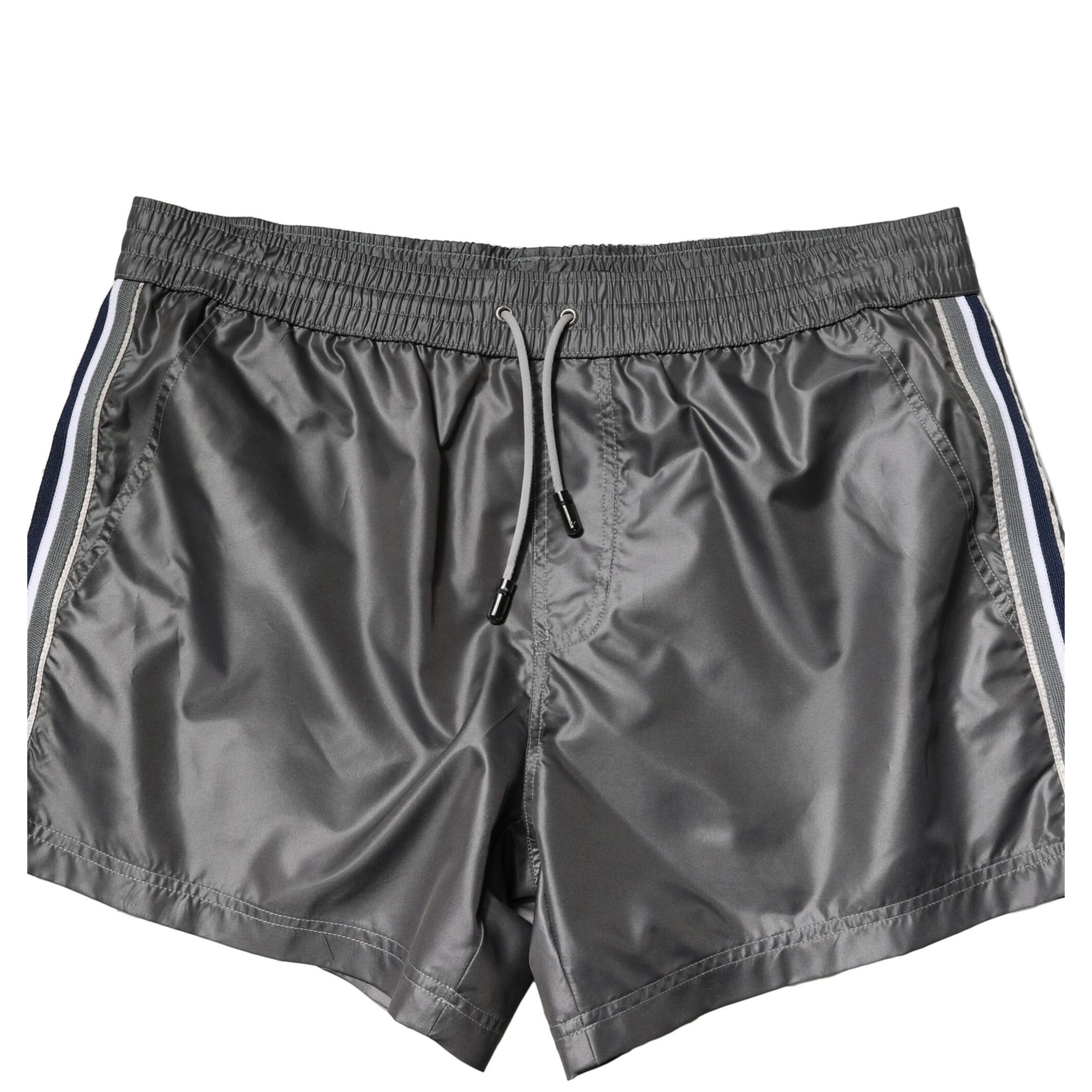 Gray Polyester Mid Waist Casual Bermuda Shorts