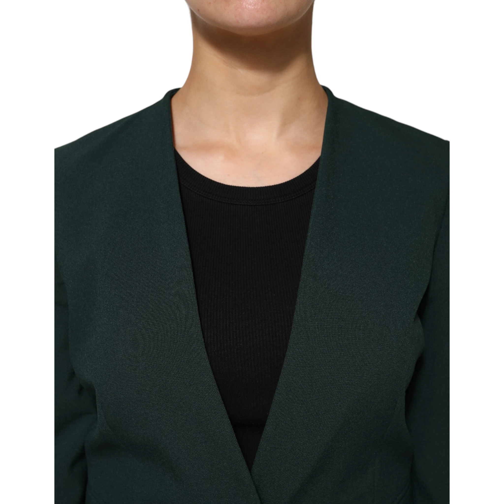 Green Single Breasted One Button Coat Jacket