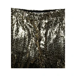 Gold Sequin Polyester Embellished Bermuda Shorts