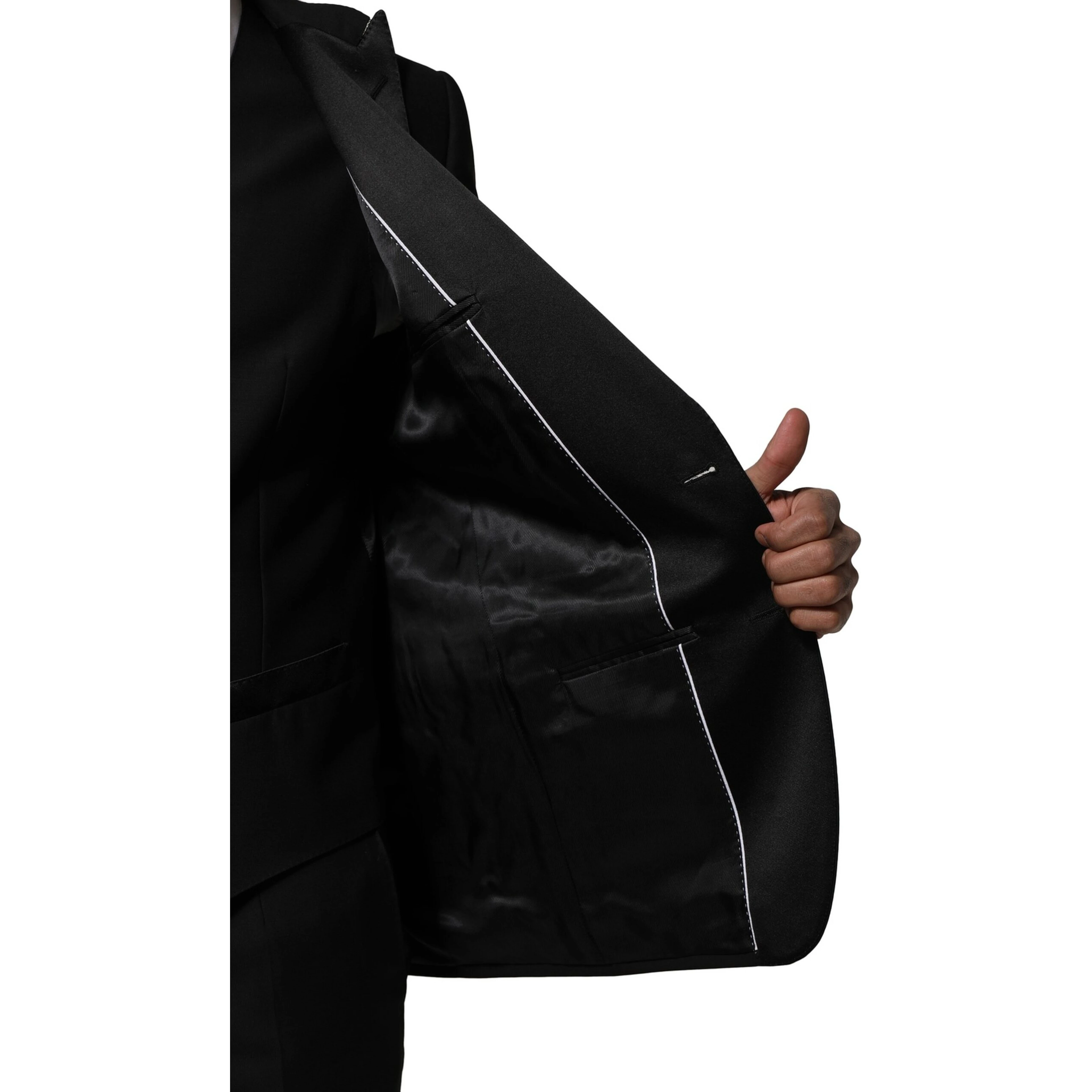 Black Wool 3 Piece Single Breasted Suit