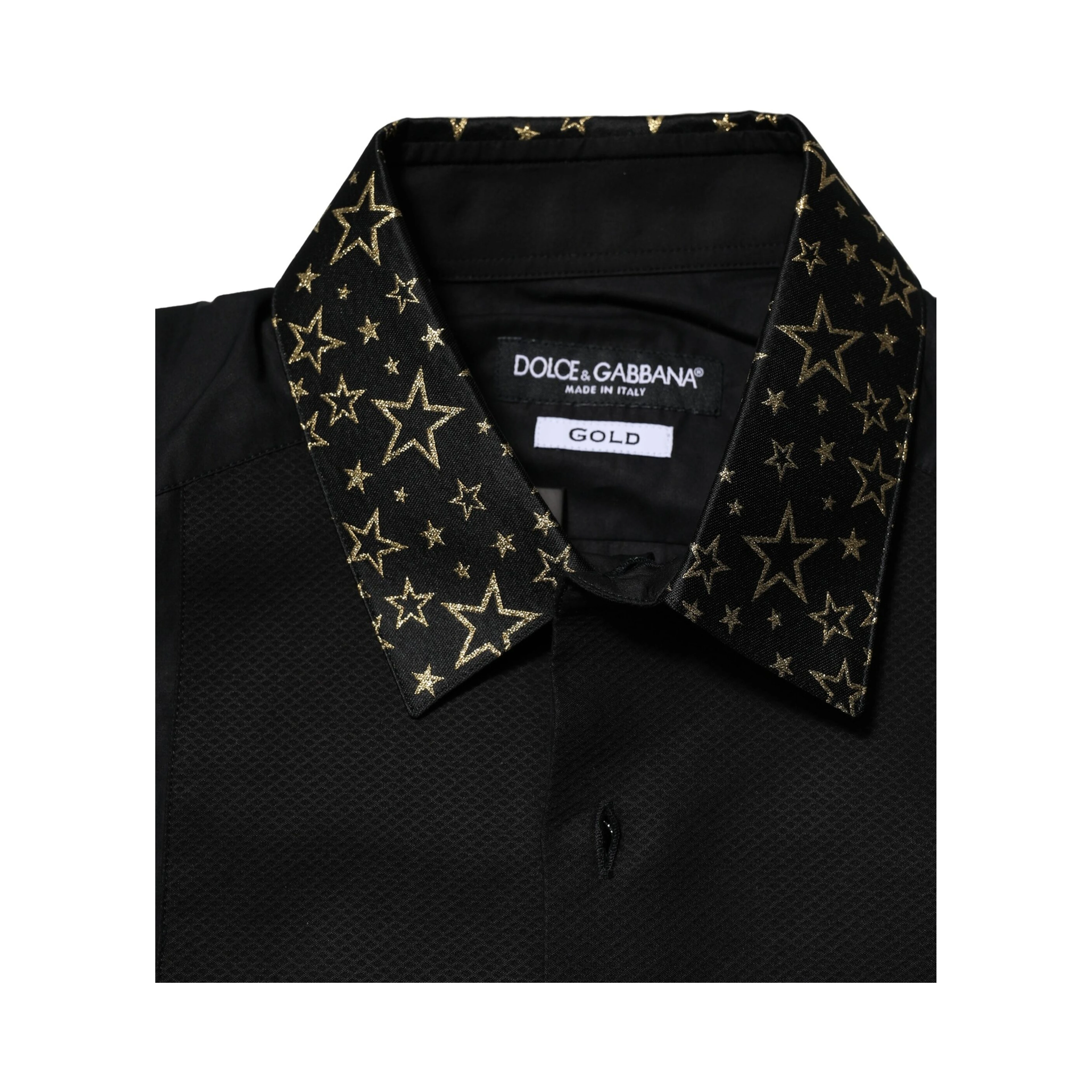 Black Cotton GOLD Long Sleeves Dress Shirt
