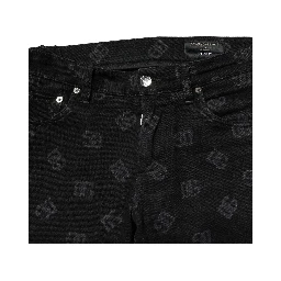 Black Cotton DG Logo Skinny Men Denim Jeans