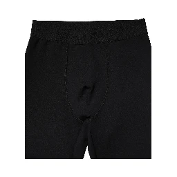Black Nylon Elastic Logo Men Leggings Pants
