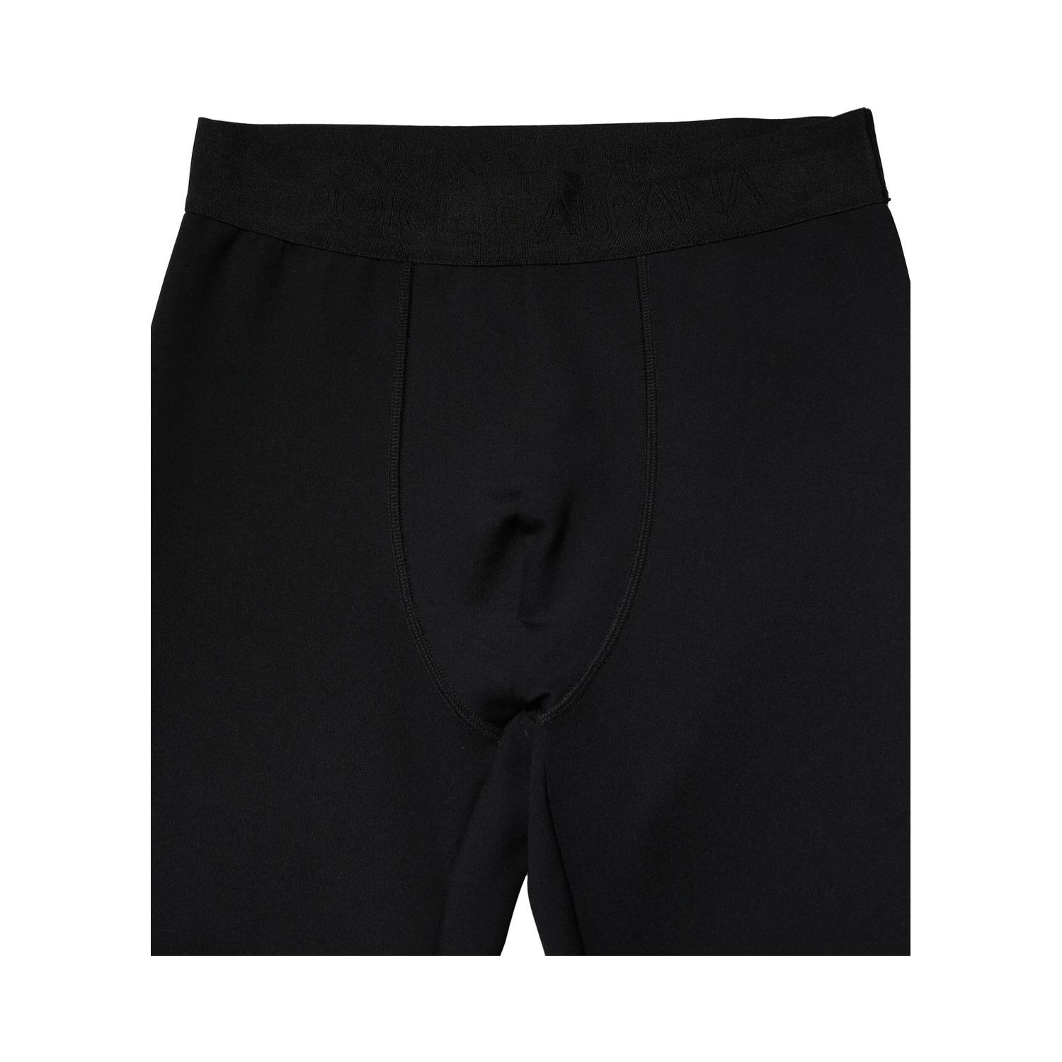 Black Nylon Elastic Logo Men Leggings Pants