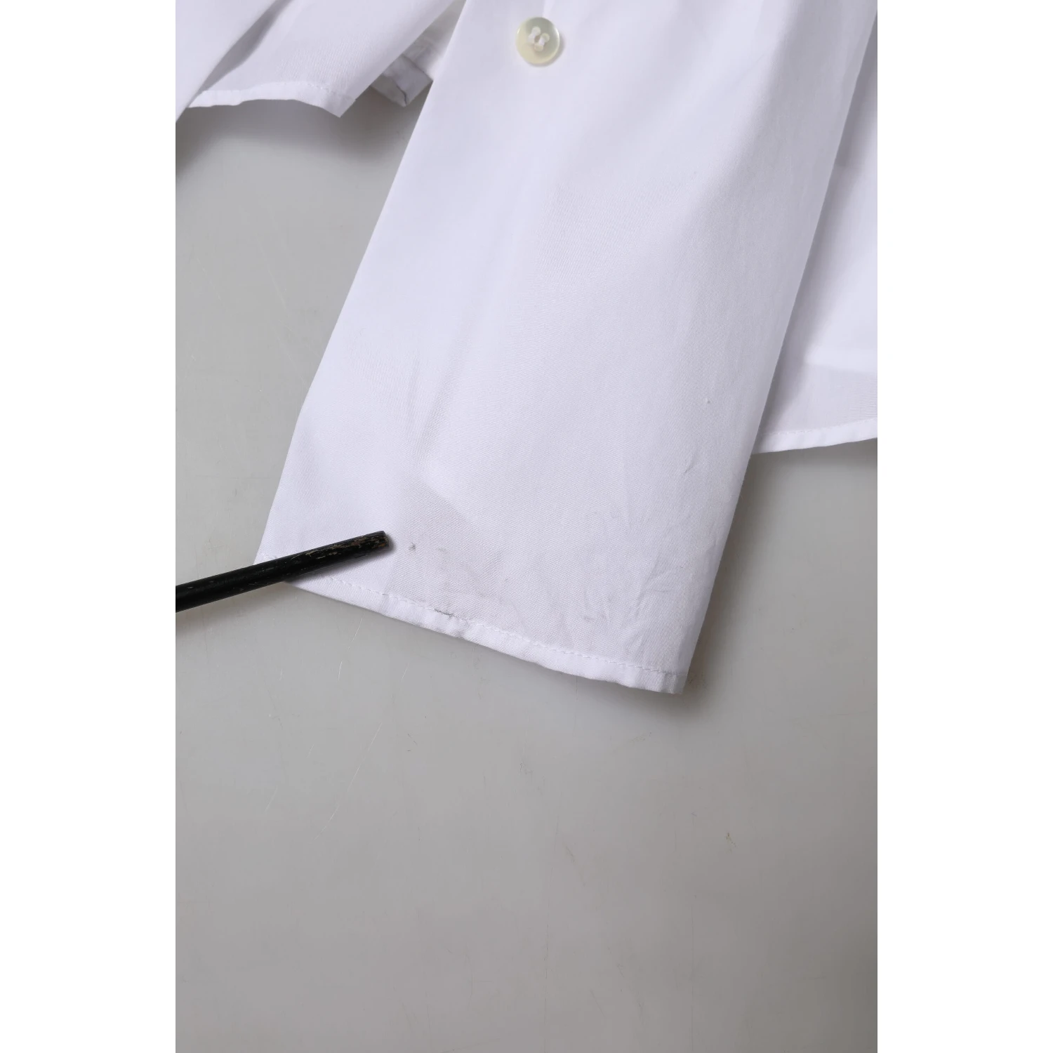 White Cotton Collared Short Sleeves Top