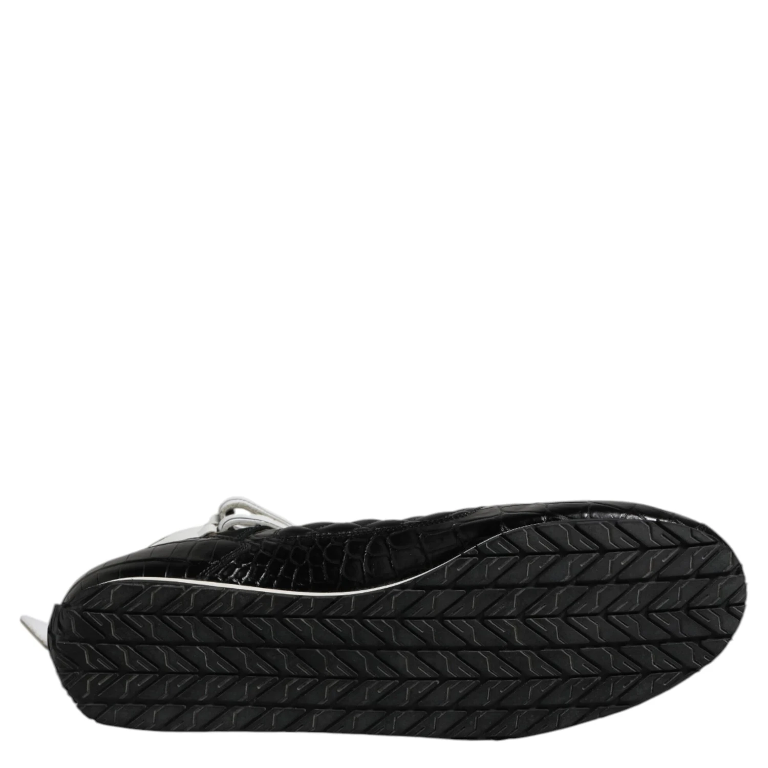 Black Quilted Leather Lace Up Sneakers Shoes