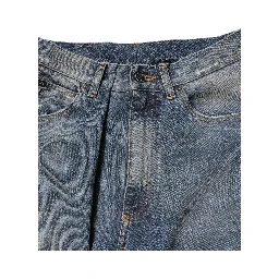 Blue Cotton Tattered Men Denim Jeans