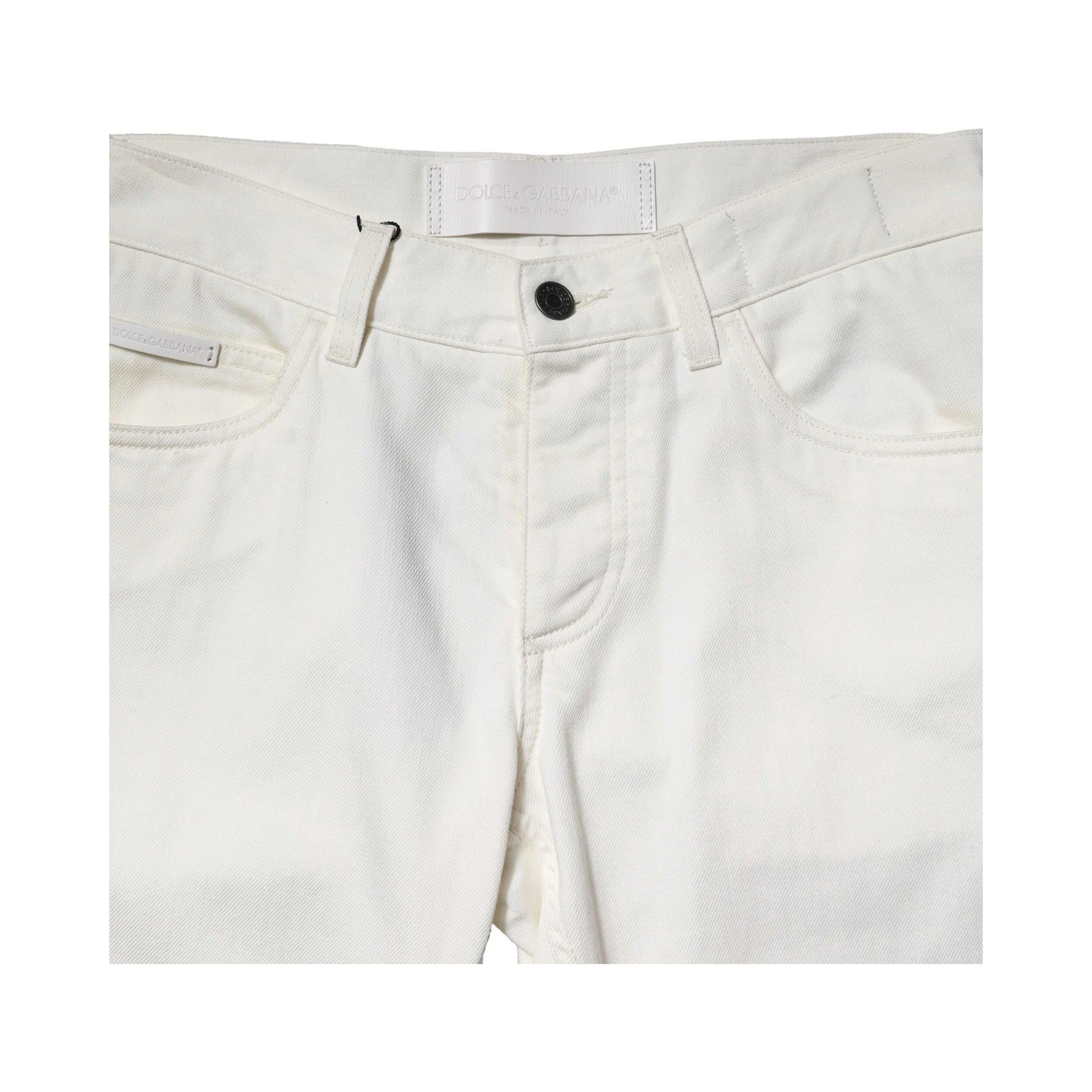 White Cotton Skinny Men Denim Jeans