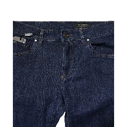 Blue Cotton Stretch Skinny Men Denim Jeans