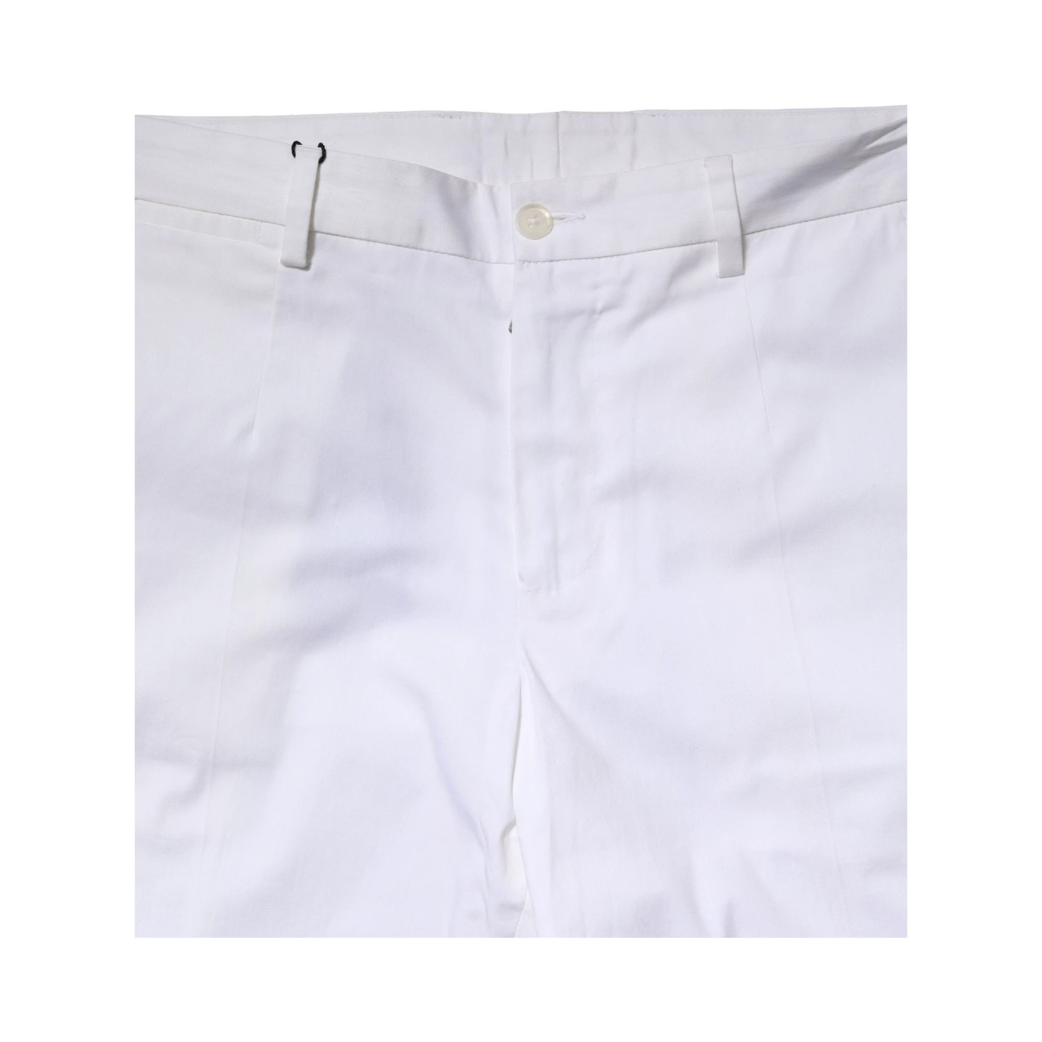 White Cotton Straight Logo Men Pants