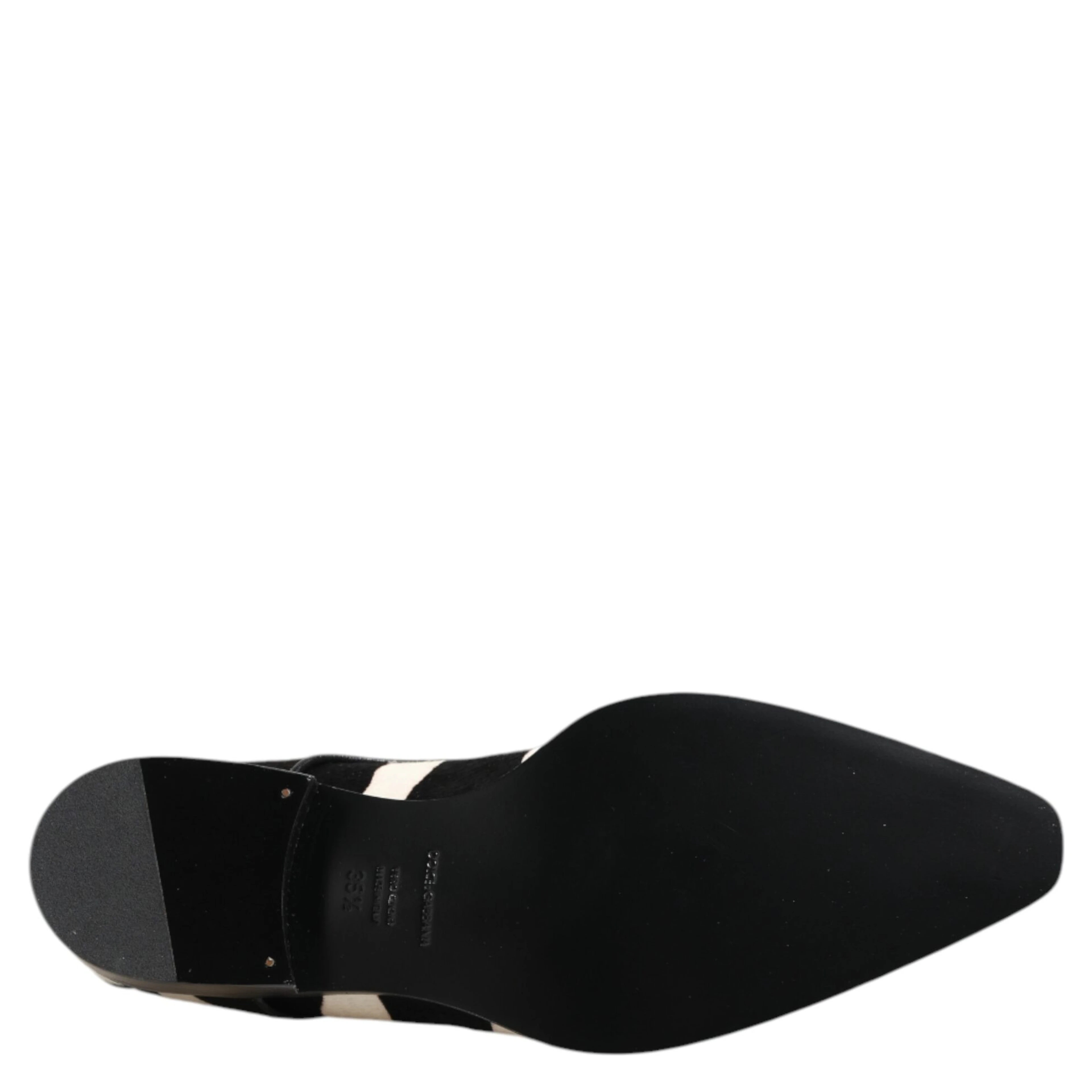 Black White Zebra Pony Fur Dress Shoes