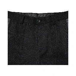 Black Gray Cotton Tapered Men Pants