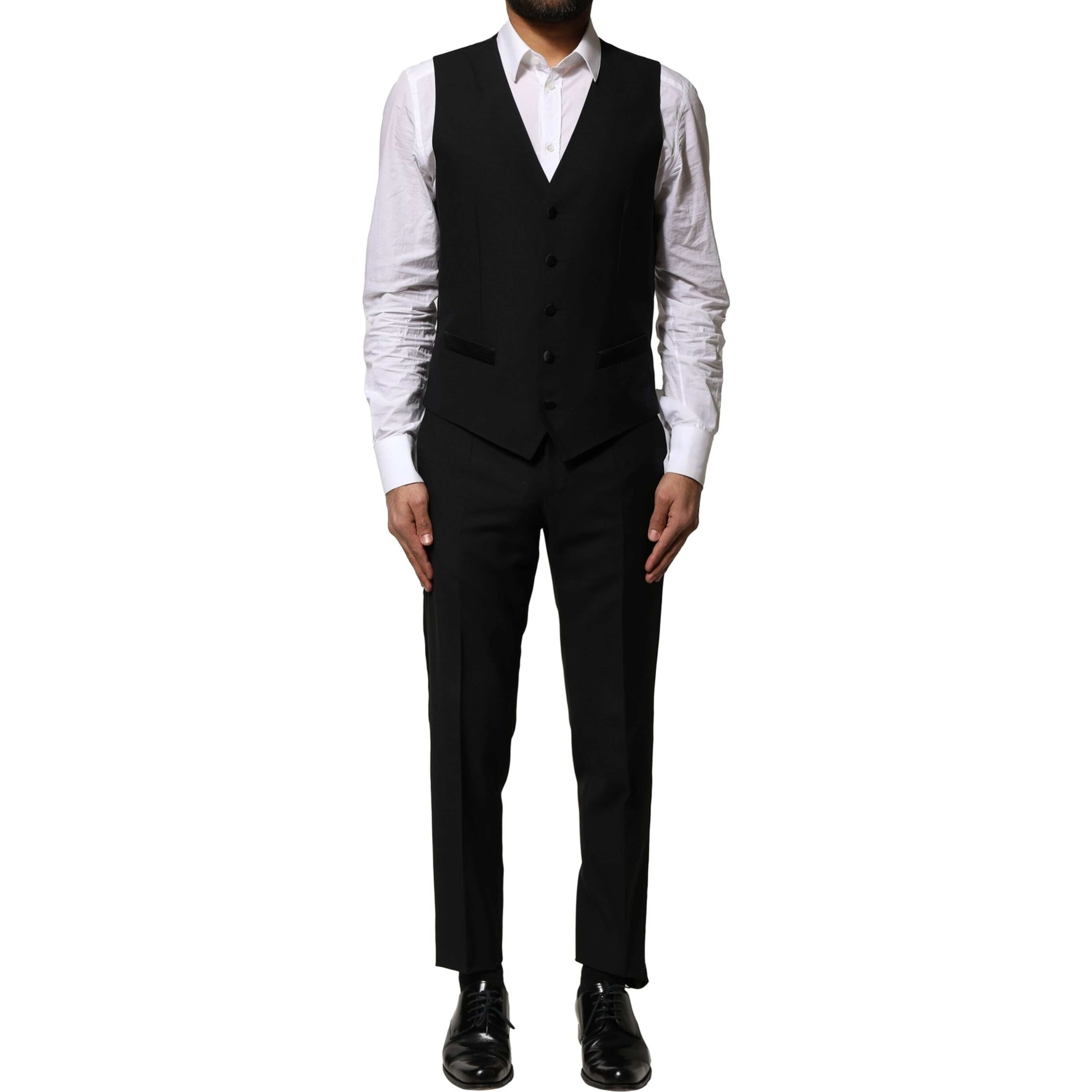 Black Wool 3 Piece Single Breasted Suit