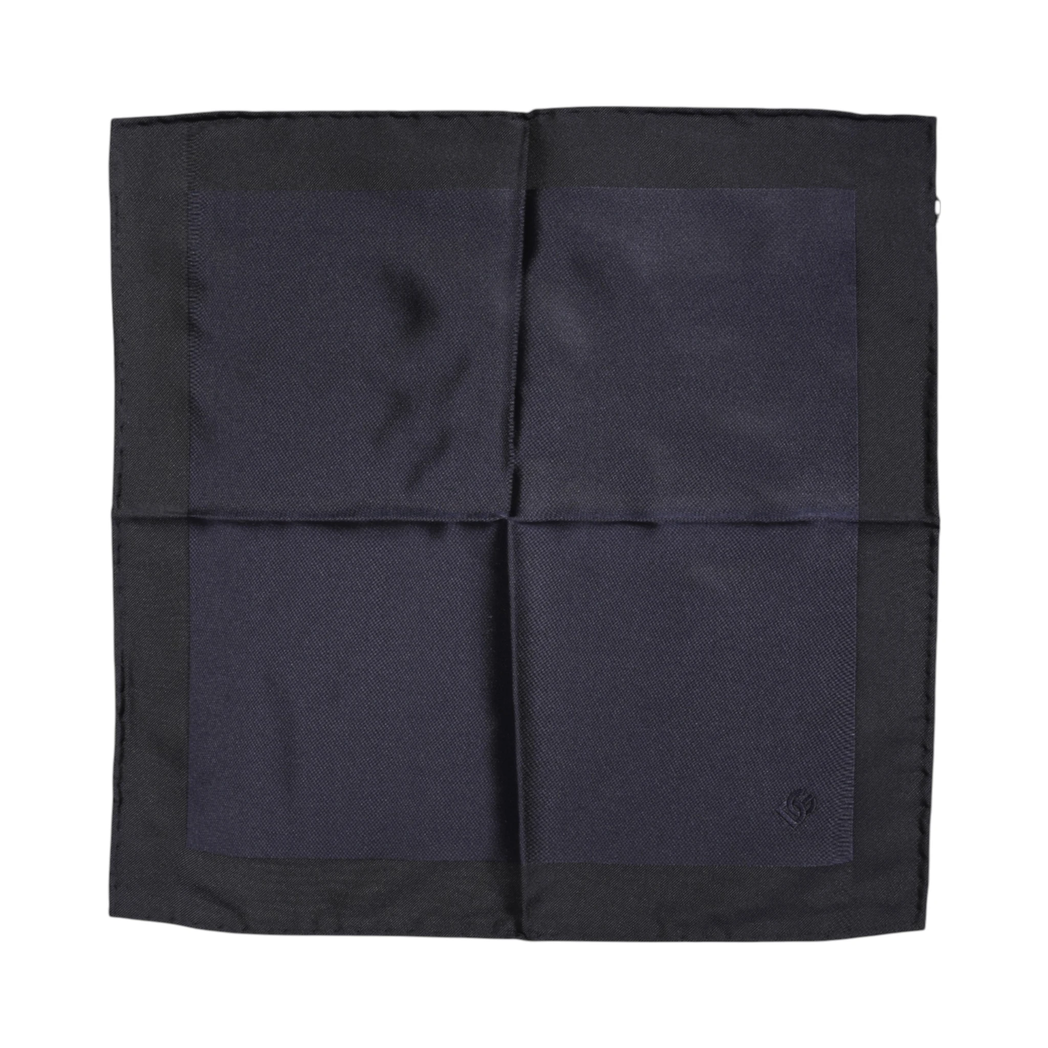 Dark Blue Silk Square Men Foulard Scarf