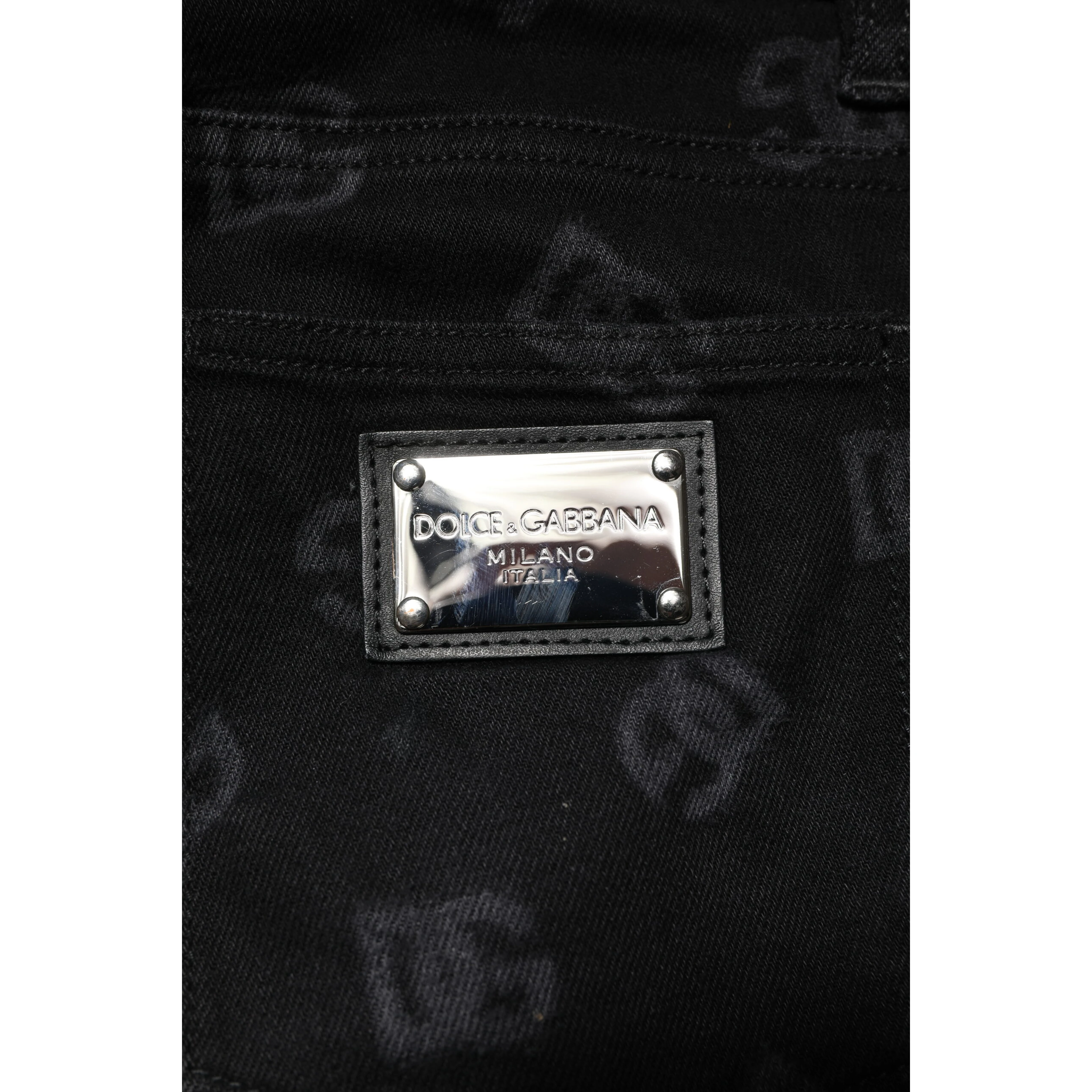 Black Cotton DG Logo Skinny Men Denim Jeans