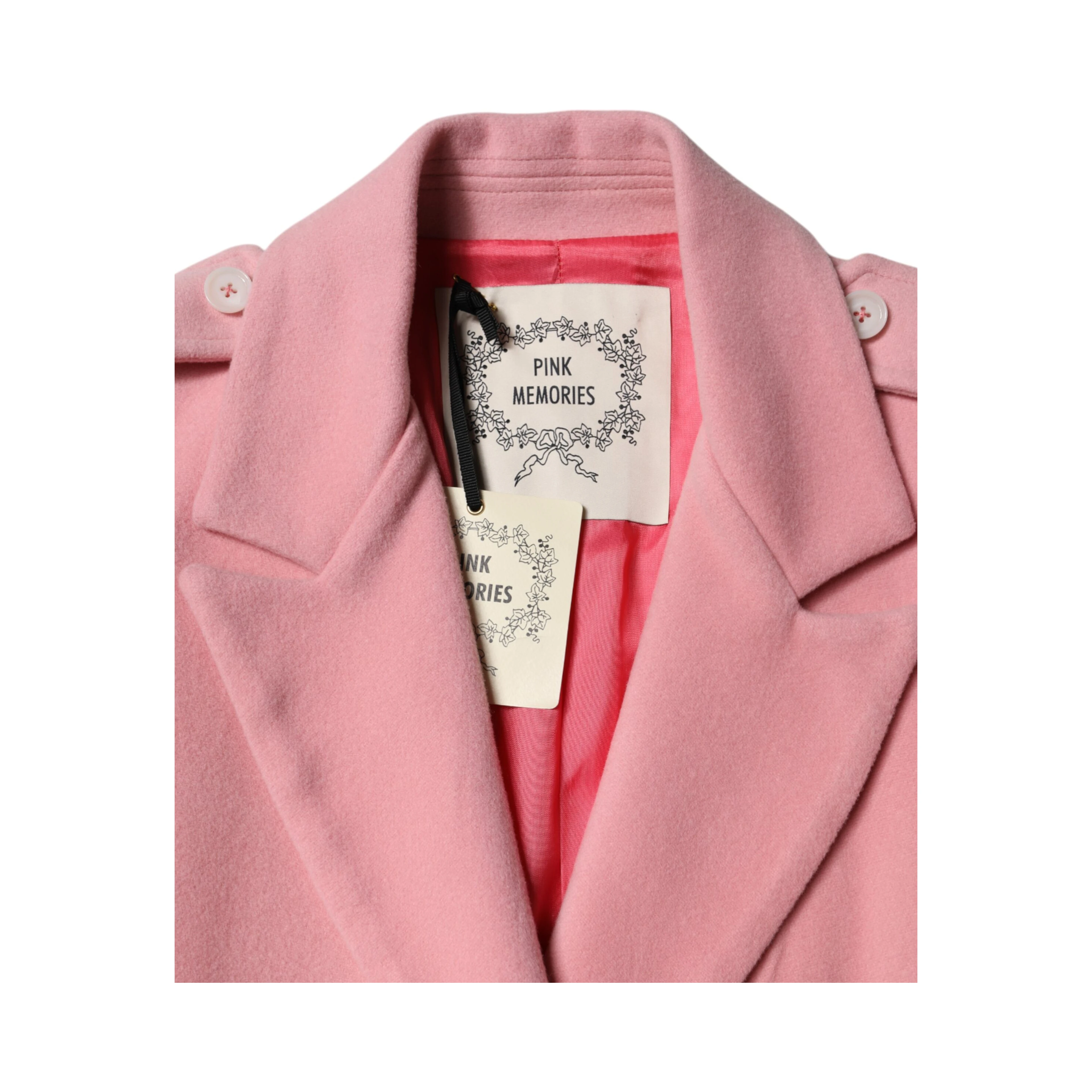 Pink Wool Double Breasted Blazer Coat Jacket