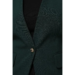 Green Single Breasted One Button Coat Jacket