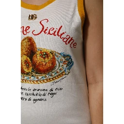 White Araneine Siciliane Sleeveless Tank Top