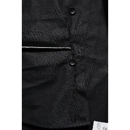 Black Cotton GOLD Long Sleeves Dress Shirt
