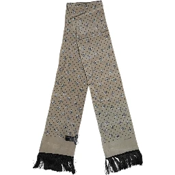 Gray Skulls Silk Fringes Men Foulard Scarf