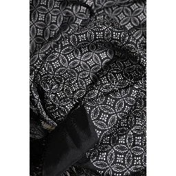Black Patterned Fringes Men Foulard Scarf
